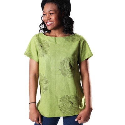 Women's Green Stylish Round Neck Casual Top