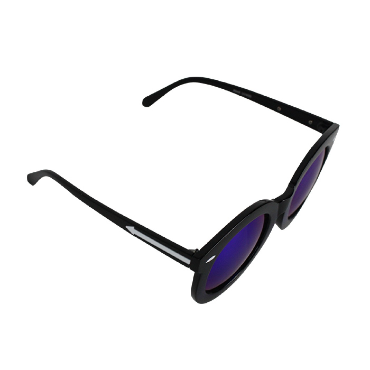 New Stylish White Wayfarer Thick Black Frame Sunglasses With Arrow On Side