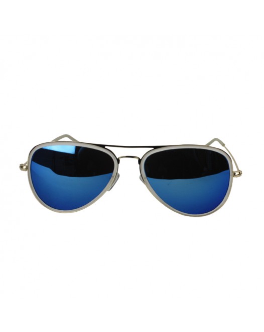 Unisex Polarized Cool blue Full-Rimmed Aviator Sunglasses