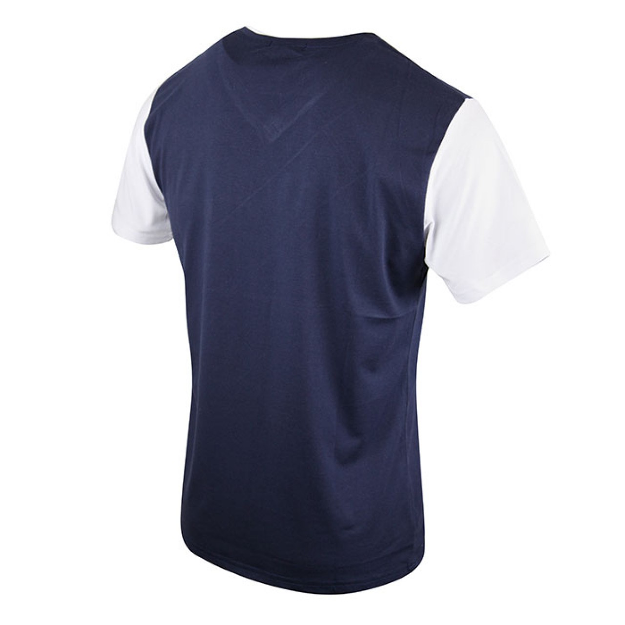 Navy Blue V Neck Tee Shirt With Pocket Stripe Design Pattern