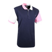 Men's Multicolor Pink And White Collar Old Navy Blue Polo Shirt