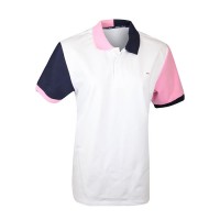 Men's Multi-Color Short Sleeves And Collared Fit Pink White Polo Shirt