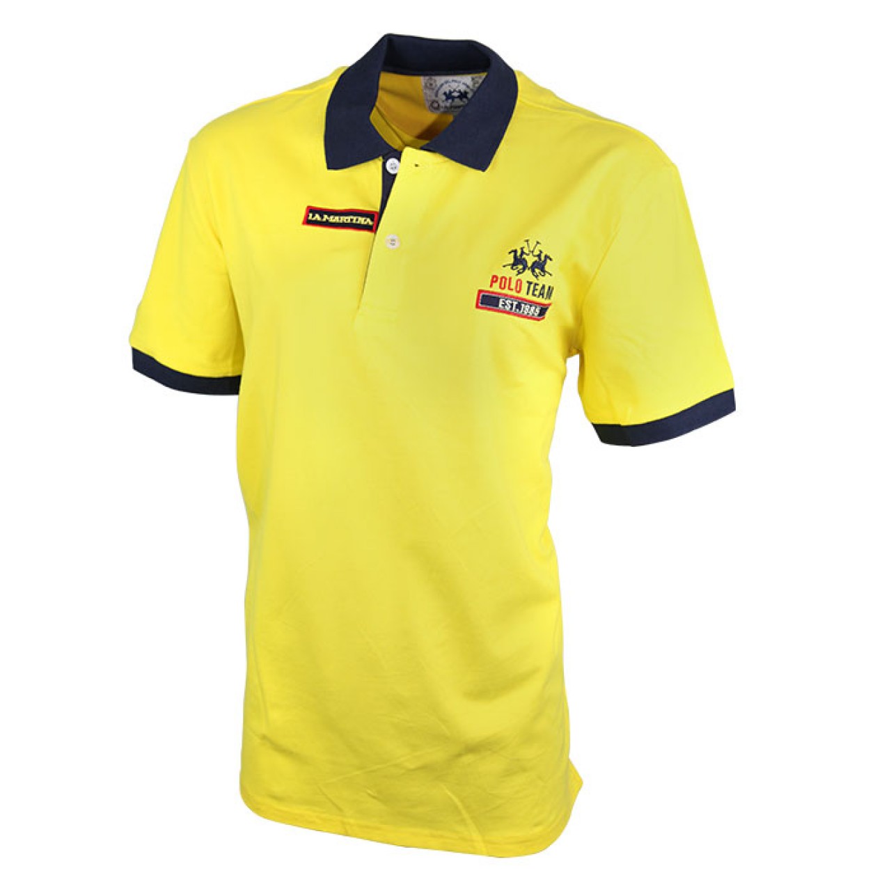Men's Polo Shirts Yellow With Navy Blue Collared Neck Shirt