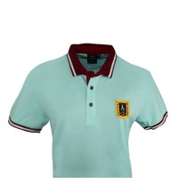 Wearlite Maroon Designer Collared Short Sleeve Light Blue Polo Shirt Mens Outfit