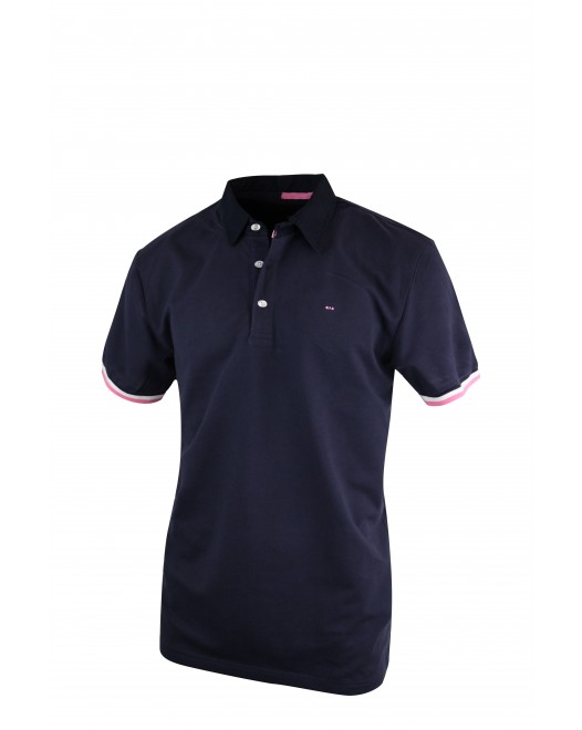 Men's Solid Collared Neck Navy Blue Polo T Shirt