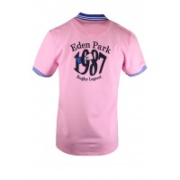 Easy Wear Collared 1987 Design Pink Polo Shirt Mens