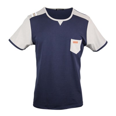 Classic Fit Blue With Ash Design Mens Pocket T Shirt