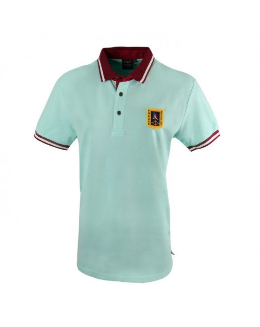 Wearlite Maroon Designer Collared Short Sleeve Light Blue Polo Shirt Mens Outfit