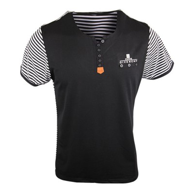 Classic Multicolor Cotton Mens Black And White Striped T Shirt