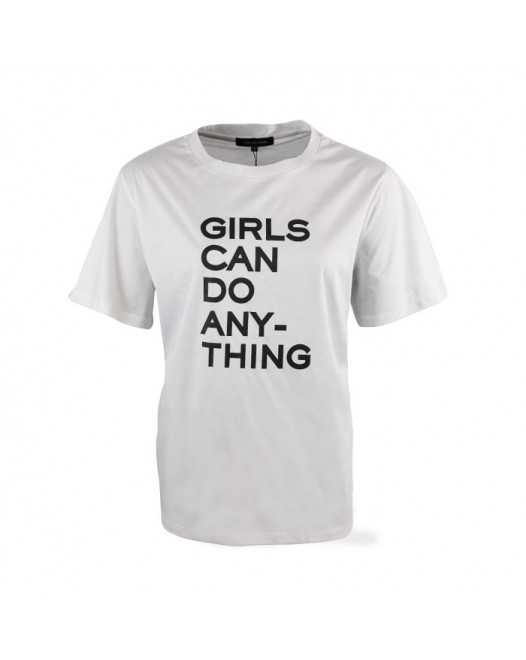 Men's Short Sleeve Famous Slogan Royal White T Shirt With Black Lettering