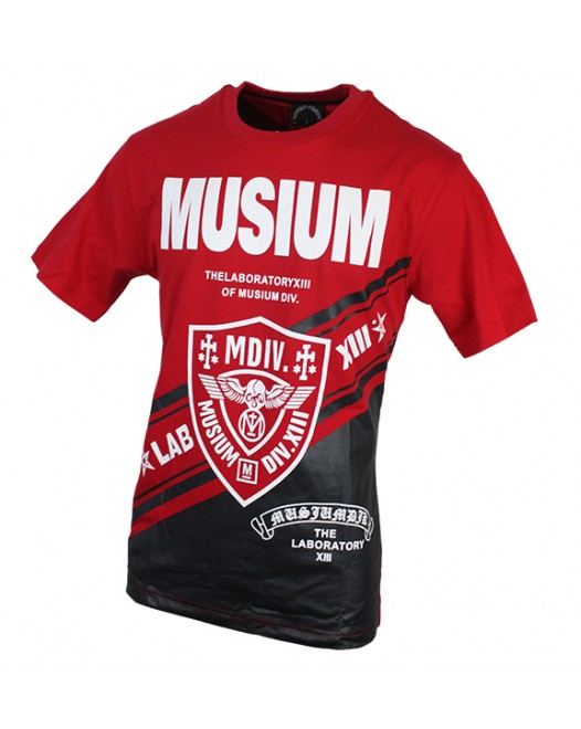Mens Stylish Graphic Printed Black Red And White T Shirts