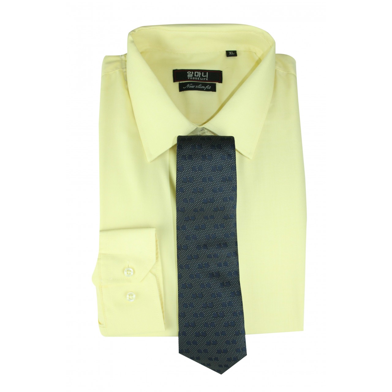 Men's Formal basic VOGUE LIFE Flat Yellow shirt- Set