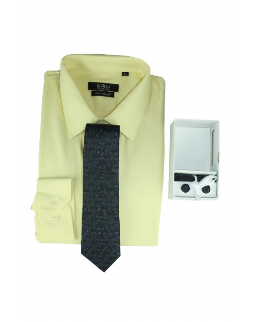 Men's Formal basic VOGUE LIFE Flat Yellow shirt- Set