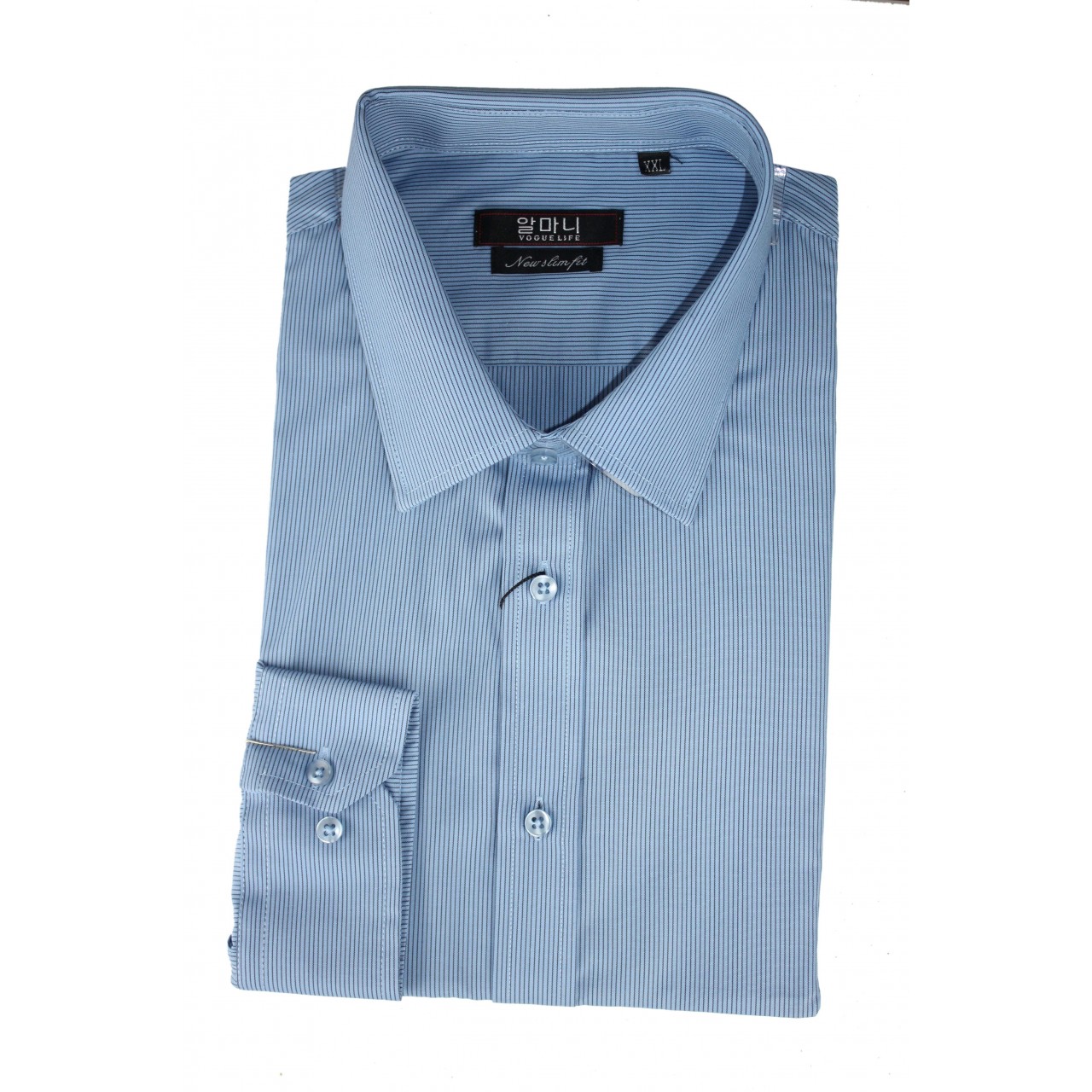 Striped Blue Shaded Mens Formal Basic VOGUE LIFE Shirt - Set