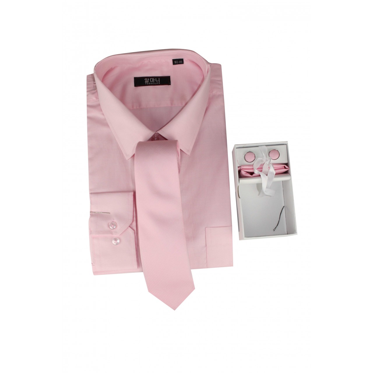 Basic VOGUE LIFE Button Up Mens Rose Shirt With A Tie Set