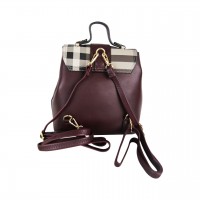 Women's Designer Leather Brown Multi-Use Tote/Shoulder/Backpack With Crossbody 2 Piece Bag Set