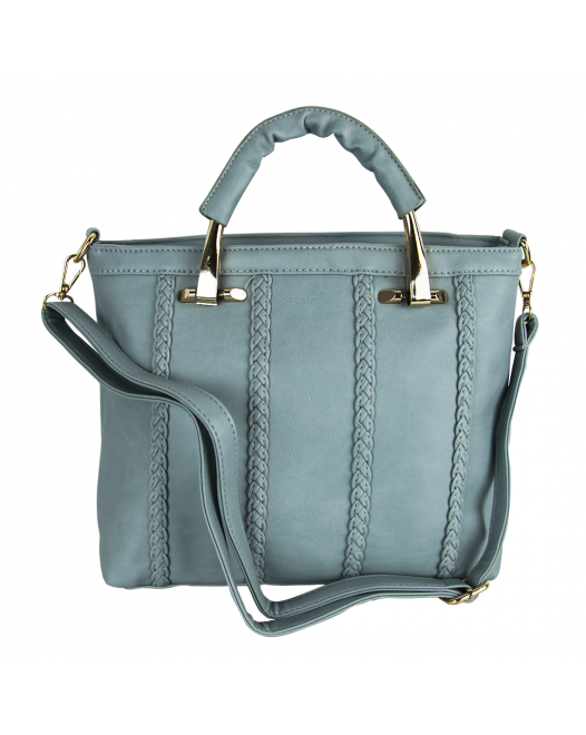 Women's Solid Designer Leather Blue Tote Shoulder Top Handle Crossbody Bag