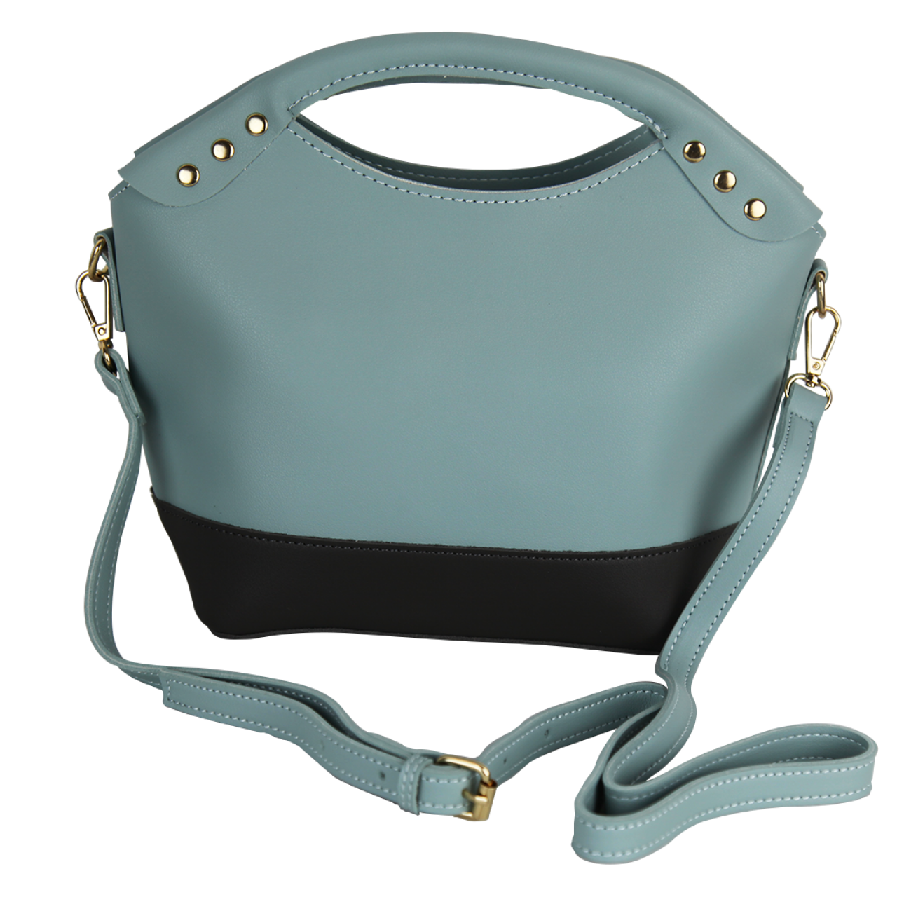 Women's Top Handle Classy Stylish Multicolor Green/Brown/Blue Clutch With Adjustable Leather Straps Bag