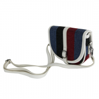 Women's Modern Stripes Classic Multicolor Crossbody Tote Bag With Adjustable White Shoulder Strap