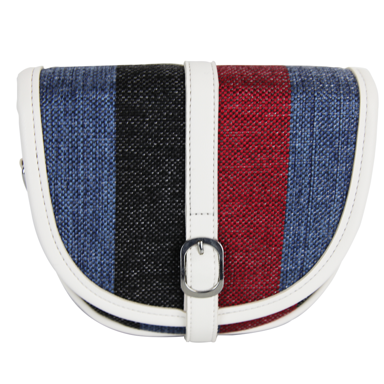 Women's Modern Stripes Classic Multicolor Crossbody Tote Bag With Adjustable White Shoulder Strap