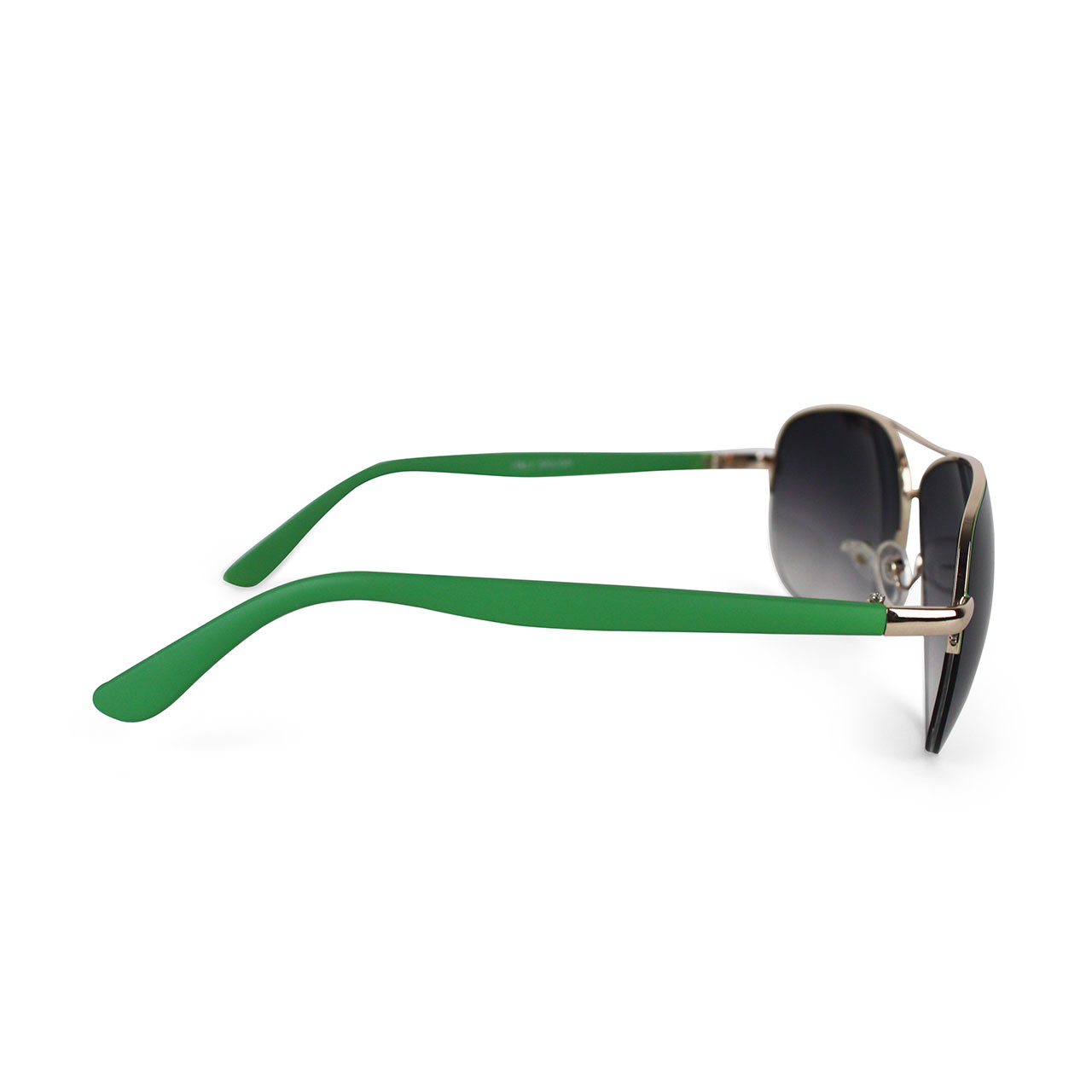 Unisex Polarized half rimmed Green Aviator Sunglasses