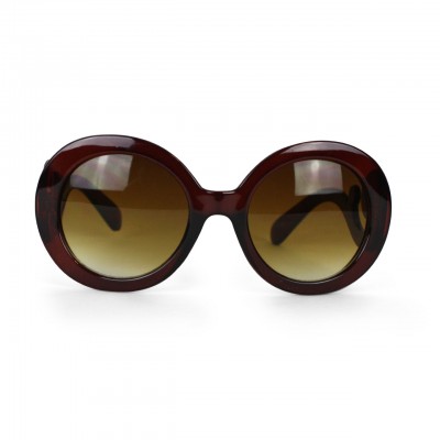 Womens Brown Frame Woody Cat Eyed Sunglasses