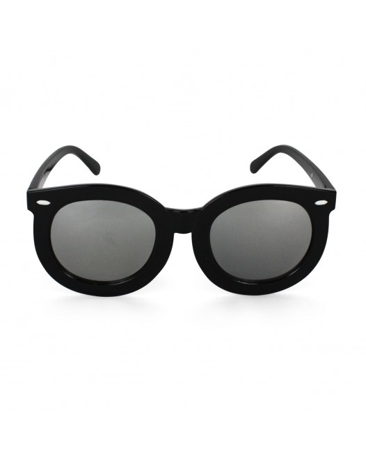 Unisex Aviator Film Mirror Full Thick Black Frame Black Lens Sunglasses