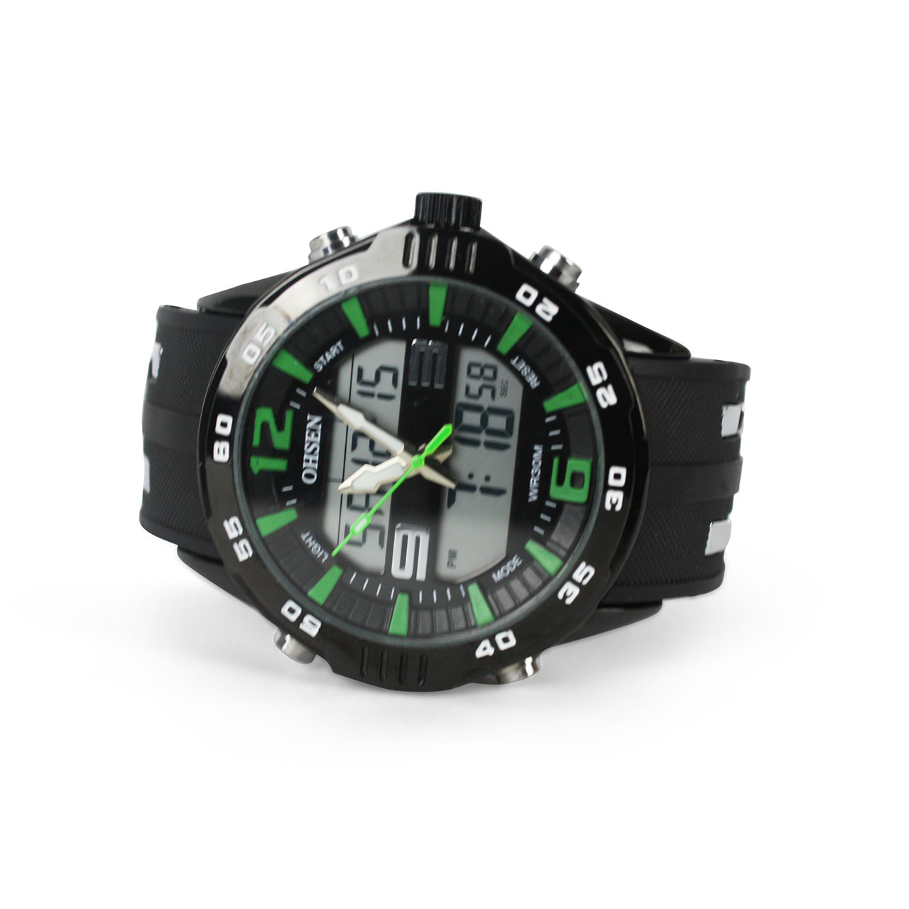 Men's Sport Ohsen Luxury Light Battery Big Dial WR30M Quartz Wristwatch