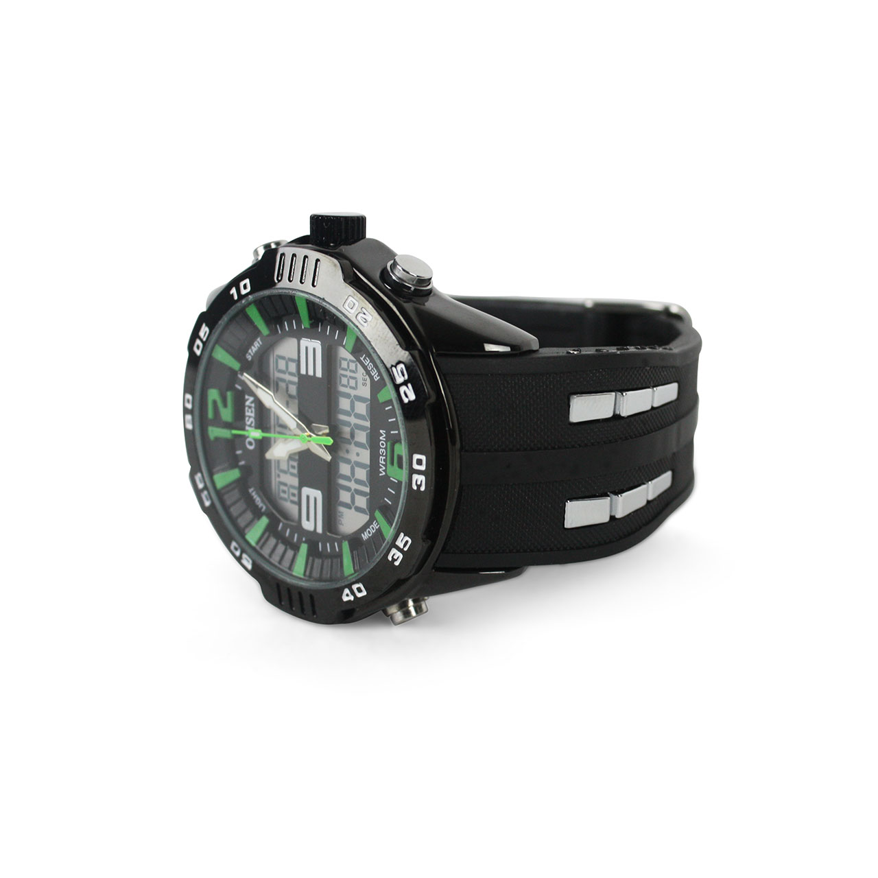 Men's Sport OHSEN AD2813 Big Dial Back Light Date Quartz Wristwatch