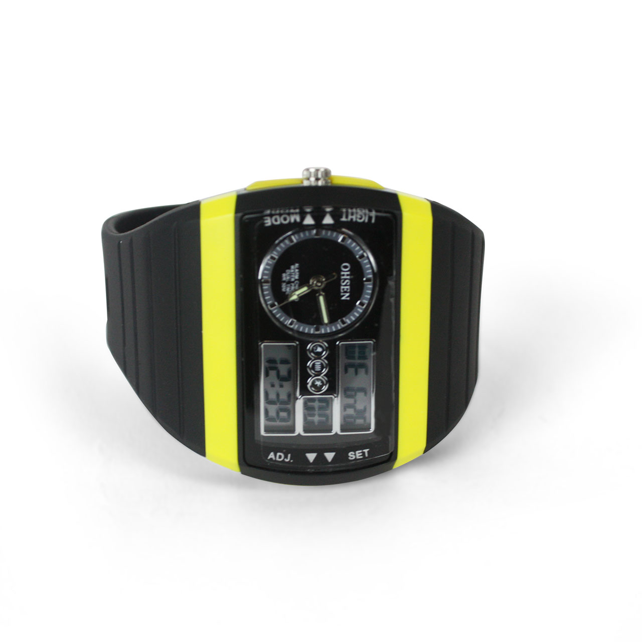 Ohsen Sport Analog Digital Wr30M Waterproof Quartz Dual Time Watch For Men