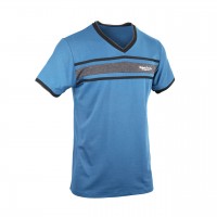 V Neck Short Sleeves T Shirts For Men - Black/Ash/Blue