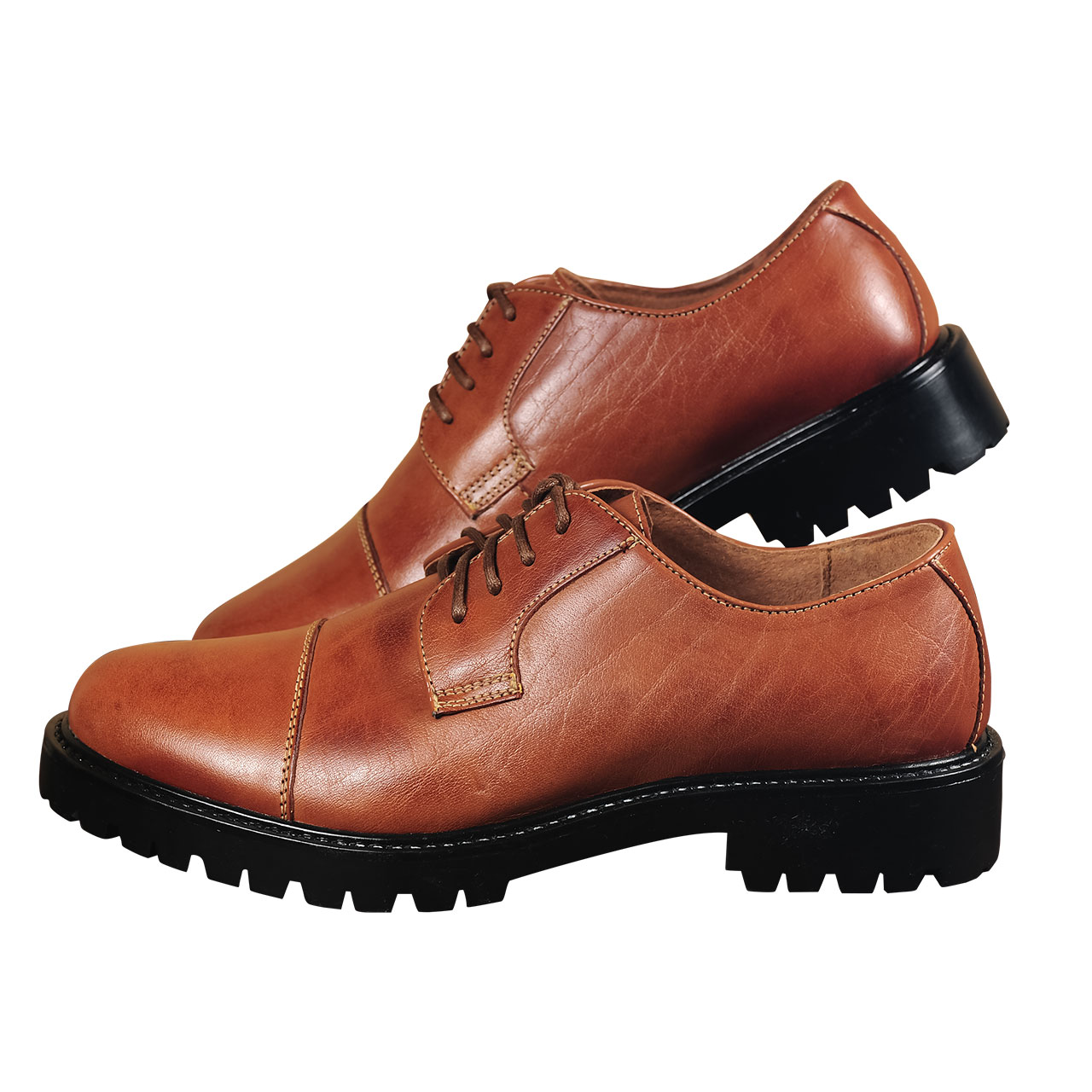 Balmoral Oxford Lace-Up Genuine Leather Mens Brown Wingtip Dress Shoes