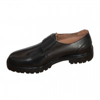 Men's Office Single Monk Strap Genuine Leather Closed Toe Black Shoes