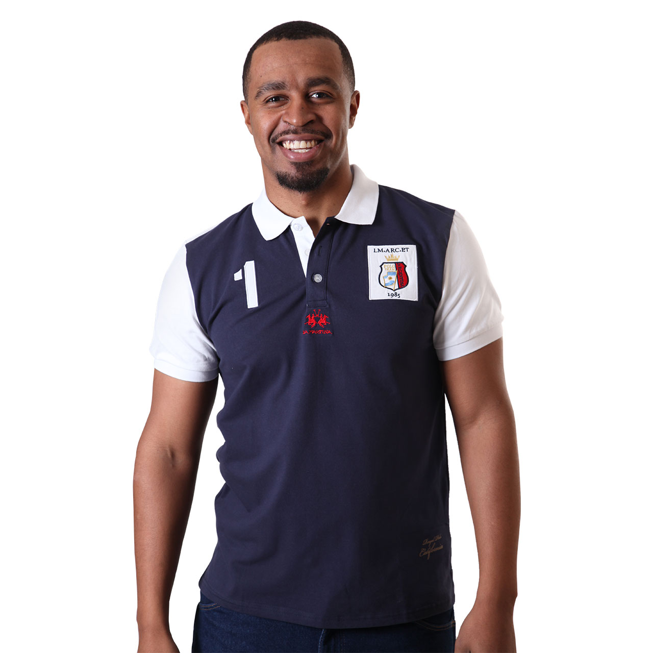 Men's Solid San Luis Comfortable Short Sleeve Navy Blue Polo Shirt