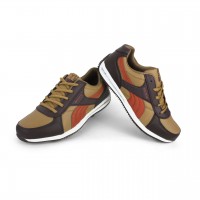Solid Lace-Up Style Brown Athletic Leather Fashion Mens Casual Shoes