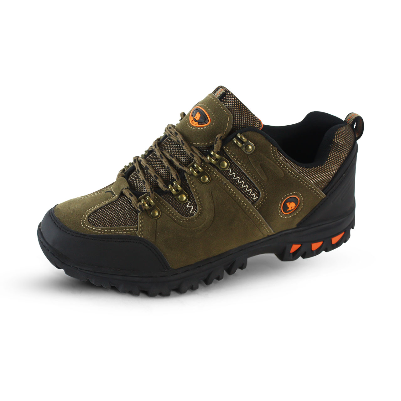 Mens Brown Sports Athletic Lace Up Shoes For Outdoors