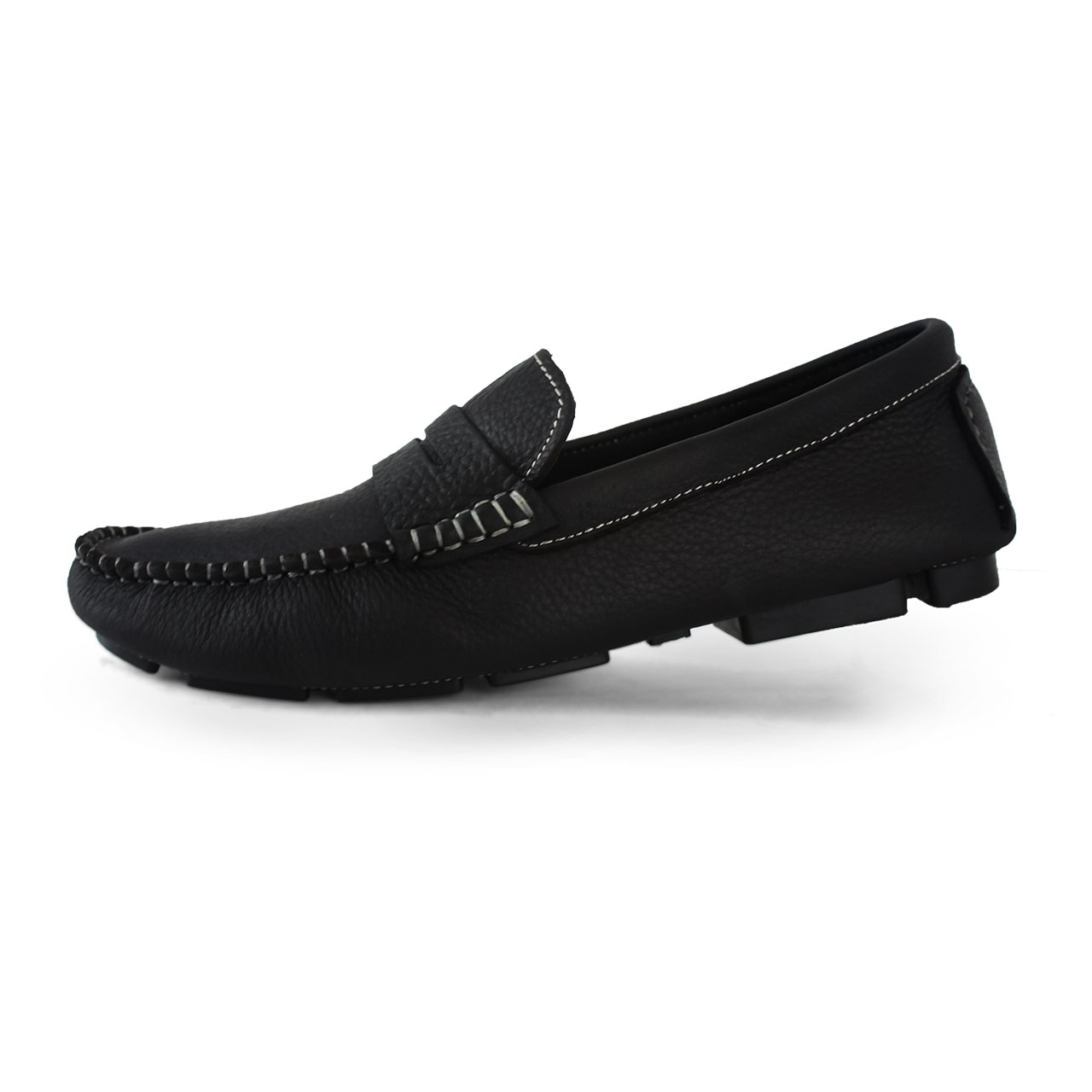 Mens Suede Black Loafers Slip On Casual Penny Flats Heel Shoes