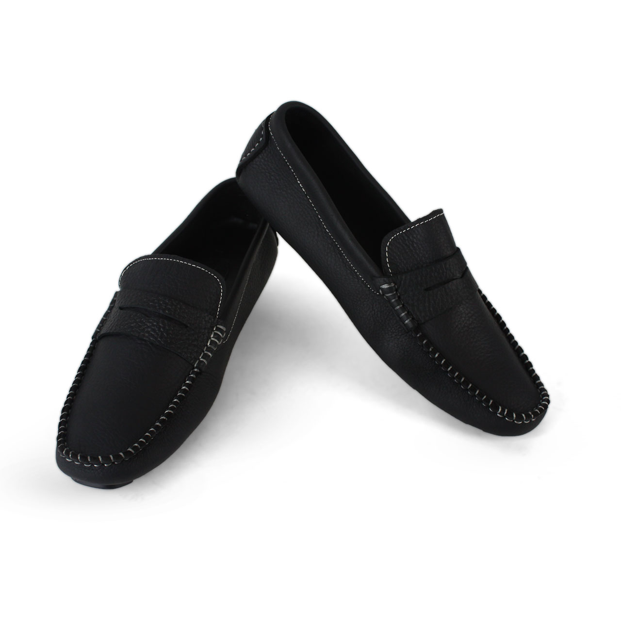 Suede Black Loafers Mens Penny Loafer With Heel Flats Slip-On Shoes