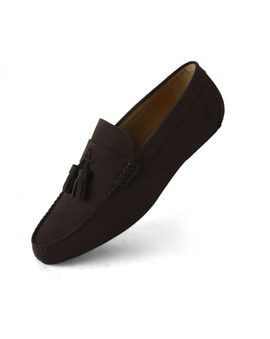 Suede Comfort Shoes Slip On Kiltie Loafers Men