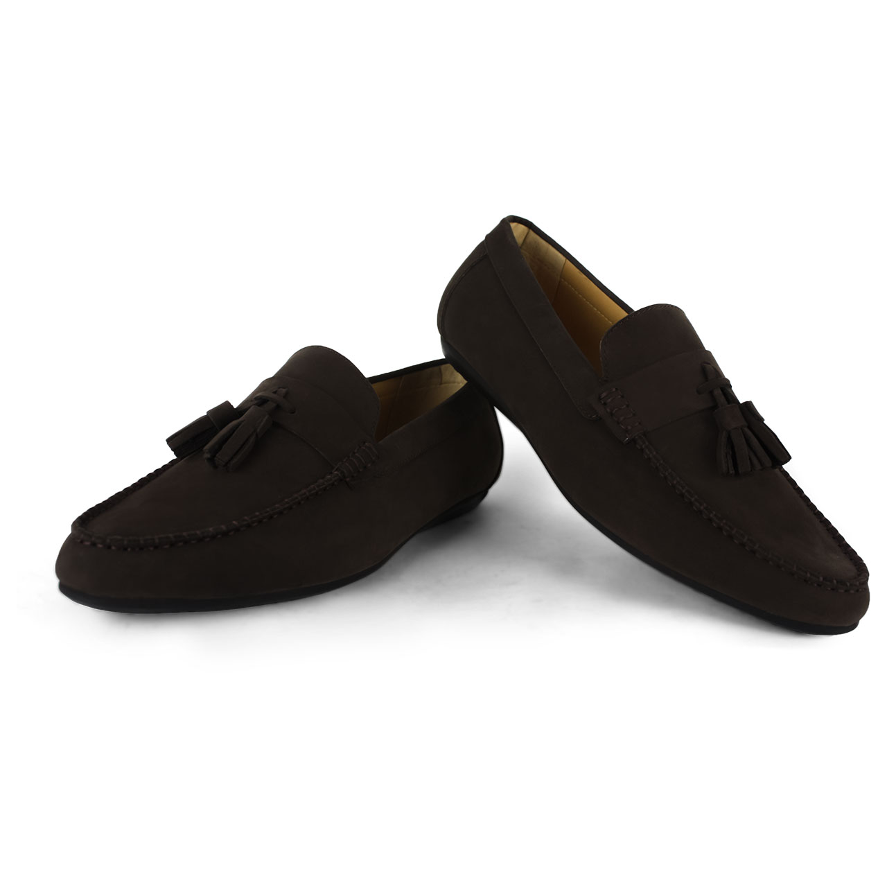 Suede Comfort Mens Casual Brown Loafers Tassels Kiltie Shoes