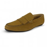 Party Tan Suede Loafer Slip Ons Mens Casual Shoes With Tassels