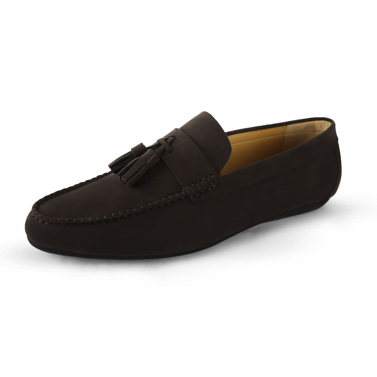 Suede Comfortable Mens Brown Loafers Tassel Kiltie Shoes