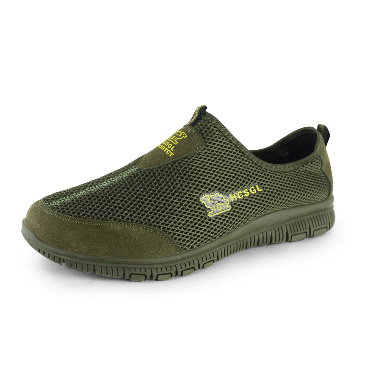 Slip-On Leather In Fashion Sneakers For Men Casual Green Shoes