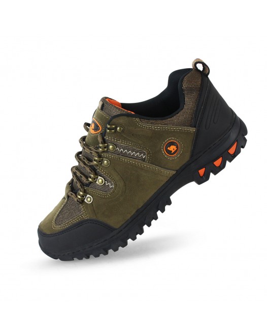 Mens Brown Sports Athletic Lace Up Shoes For Outdoors
