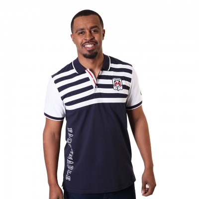 Men's Regular Fit Blue And White Striped Polo Shirt