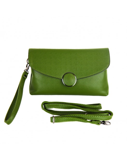Women's Designer Green Leather Crossbody Bag Purses With Detachable Double Straps