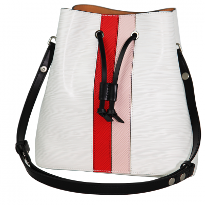 Zeekas Brand Women Stylish Solid Designer Shoulder Bucket Sling Tote Drawstring Bag Pattern Large White With Red And Pink