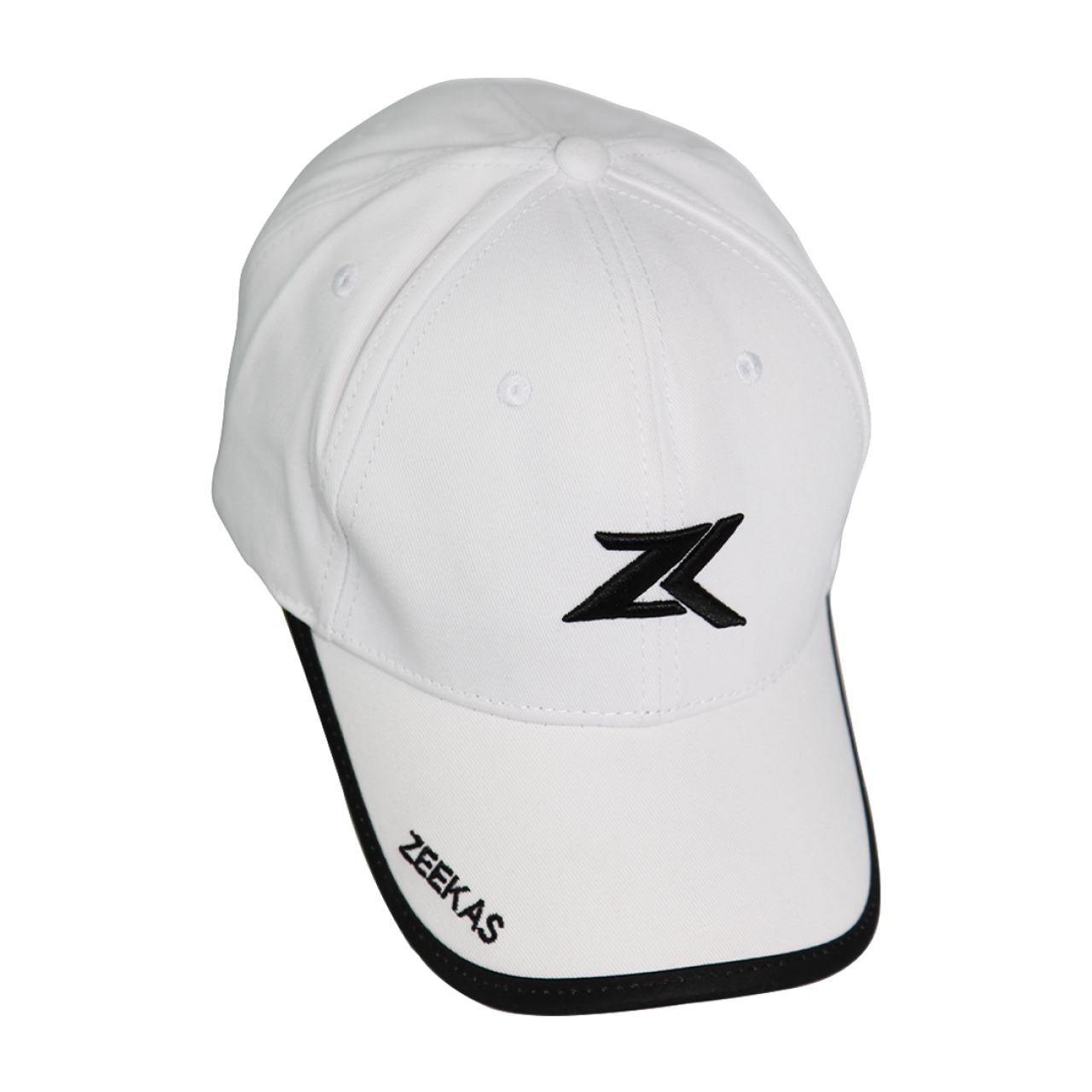 Zeekas ZK White Baseball Cap with Brand Embroidery Hat For Men and Women