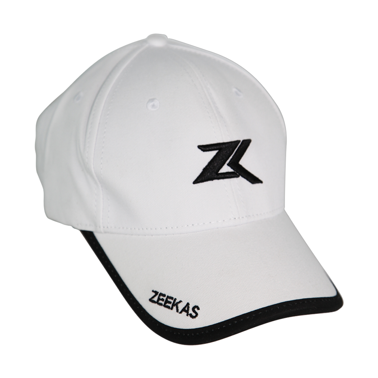 Zeekas ZK White Baseball Cap with Brand Embroidery Hat For Men and Women