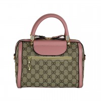 Women Leather Mini Quilted PU Tote Bag With Zipper Pattern